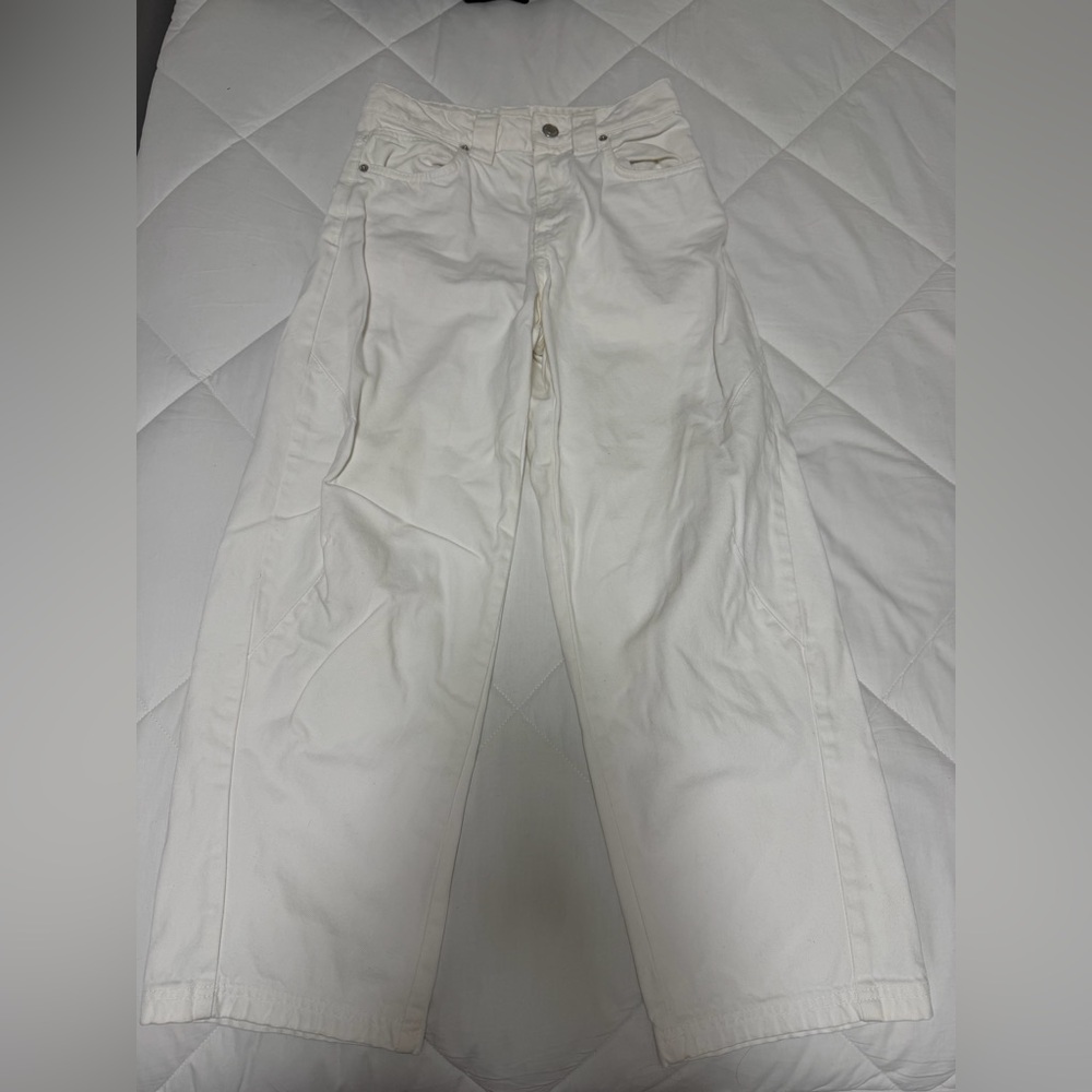 Zara Off-White Denim Pants